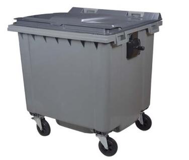 CONTENEUR KOROK 1000L 4 ROUES SANS BARRE VENTRALE GRIS / GRIS