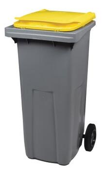 CONTENEUR KOROK 120L 2 ROUES SANS BARRE GRIS / JAUNE