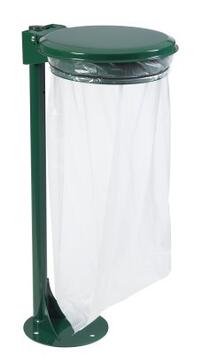 SUPPORT SAC COLLECMUR ESSENTIEL 110L AVEC COUVERCLE ET PIED VERT MOUSSE