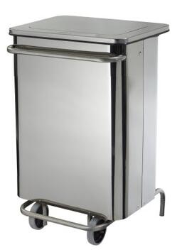 SUPPORT SAC CARENE COLLECROULE 70L MOBILE A PEDALE INOX