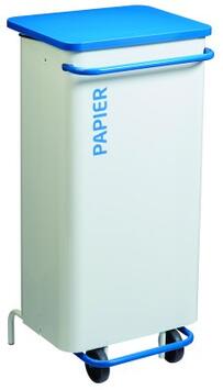POUBELLE DE TRI A PEDALE NOMADE 110L BLANC / BLEU