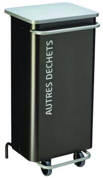 POUBELLE DE TRI A PEDALE NOMADE 110L GRIS MANGANESE / GRIS