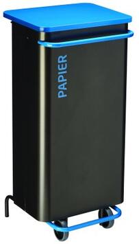 POUBELLE DE TRI A PEDALE NOMADE 110L GRIS MANGANESE / BLEU