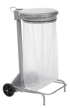 SUPPORT SAC COLLECROULE 110L 2 ROUES A PEDALE GRIS METAL