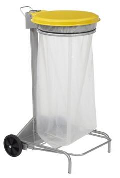 SUPPORT SAC COLLECROULE 110L 2 ROUES A PEDALE GRIS / JAUNE