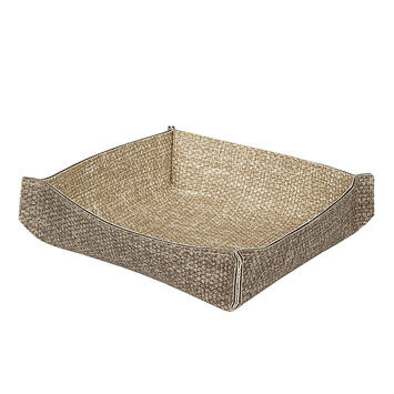 BARKET PANIÈRE EFFET LIN 13 X 13 X 3,5 CM GRIS /BEIGE