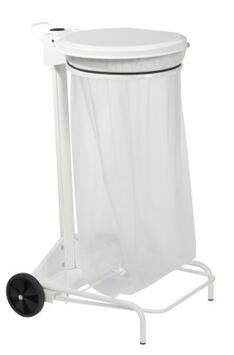 SUPPORT SAC COLLECROULE 110L 2 ROUES A PEDALE BLANC