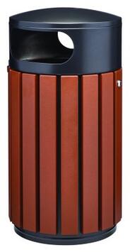 CORBEILLE ZENO ALU 60L EFFET CORTEN / GRIS MANGANESE