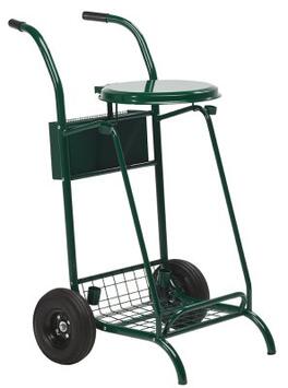 CHARIOT DE VOIRIE MOBISAC 110L AVEC COUVERCLE ROUES PNEUMATIQUES VERT