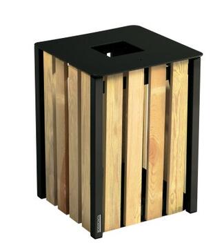 CORBEILLE EDEN BOIS 50L GRIS MANGANESE