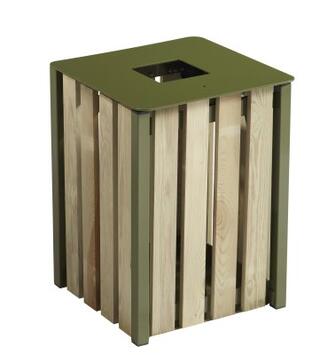 CORBEILLE EDEN BOIS 50L VERT OLIVE