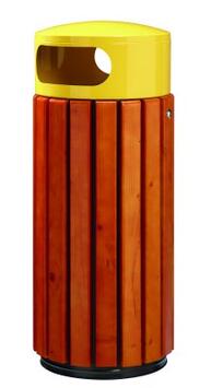 CORBEILLE ZENO BOIS 60L JAUNE