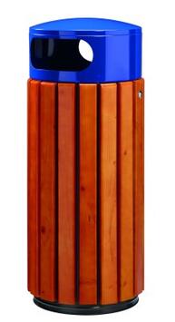CORBEILLE ZENO BOIS 60L BLEU OUTREMER