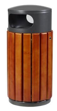 CORBEILLE ZENO BOIS 40L GRIS MANGANESE