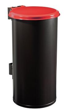 POUBELLE MURALE TUBO 80L GRIS MANGANESE / ROUGE