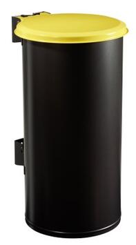 POUBELLE MURALE TUBO 80L GRIS MANGANESE / JAUNE COLZA