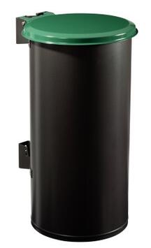 POUBELLE MURALE TUBO 80L GRIS MANGANESE / VERT MOUSSE