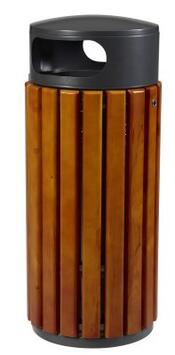 CORBEILLE ZENO BOIS 60L GRIS MANGANESE
