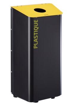 POUBELLE DE TRI KOLOTRI 80L GRIS MANGANESE / JAUNE