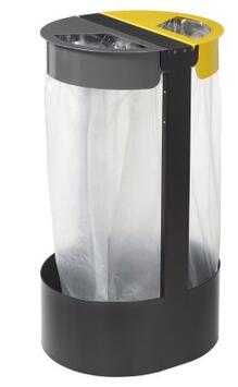 SUPPORT SAC CITWIN ESSENTIEL 2X75L GRIS MANGANESE / JAUNE / GRIS