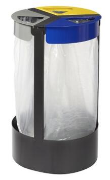 SUPPORT SAC CITWIN ESSENTIEL 3X45L GRIS MANGANESE / GRIS / JAUNE / BLEU