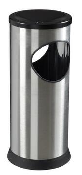 POUBELLE KIPSO 17L AVEC CENDRIER ETOUFFOIR 0,25L INOX BROSSE