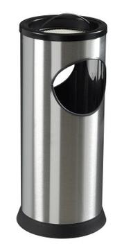 POUBELLE KIPSO 17L AVEC CENDRIER A SABLE 0,25L INOX BROSSE