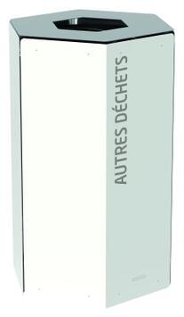 POUBELLE DE TRI 50L HEXATRI BLANC / GRIS