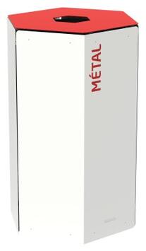POUBELLE DE TRI 50L HEXATRI BLANC / ROUGE