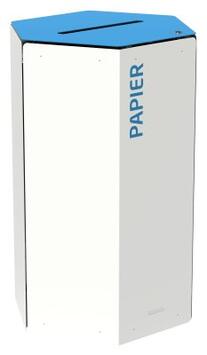 POUBELLE DE TRI 50L HEXATRI AVEC SERRURE BLANC / BLEU CIEL