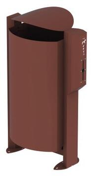 CORBEILLE SUR PIED ARKEA CANIN 100L AVEC DISTRIBUTEUR 200 SACS EFFET CORTEN