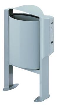 CORBEILLE SUR PIED ARKEA CANIN 40L AVEC DISTRIBUTEUR 200 SACS GRIS METAL