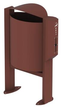 CORBEILLE SUR PIED ARKEA CANIN 40L AVEC DISTRIBUTEUR 200 SACS EFFET CORTEN