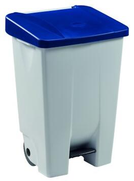 POUBELLE A PEDALE MOBILY 80L BLANC / BLEU