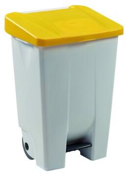 POUBELLE A PEDALE MOBILY 80L BLANC / JAUNE