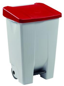 POUBELLE A PEDALE MOBILY 80L BLANC / ROUGE
