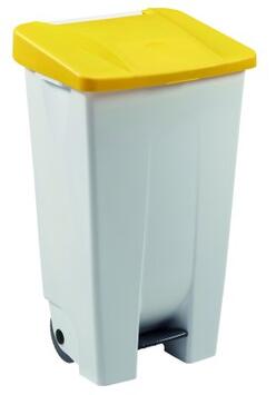 POUBELLE A PEDALE MOBILY 120L BLANC / JAUNE