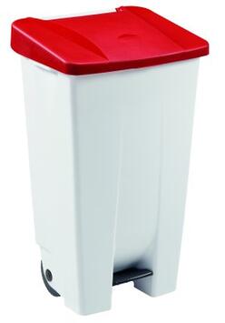 POUBELLE A PEDALE MOBILY 120L BLANC / ROUGE