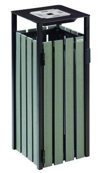 CORBEILLE EDEN ETIK 110L AVEC CENDRIER 1.5L GRIS