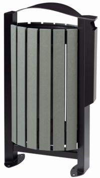 CORBEILLE SUR PIED ARKEA ETIK 60L AVEC CENDRIER 3L GRIS MANGANESE