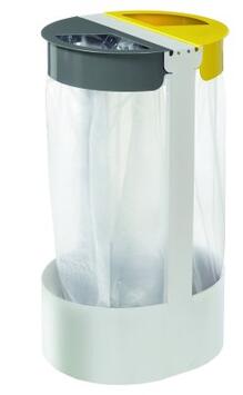 SUPPORT SAC CITWIN ESSENTIEL 2X75L BLANC / JAUNE / GRIS