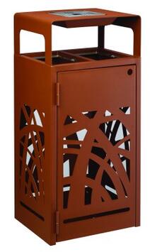 CORBEILLE AVEC CENDRIER CYBEL 1,5L + 2X60L EFFET CORTEN