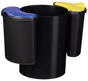 CORBEILLE DE TRI MODULTRI 16L + 2X4,5L NOIR / JAUNE / BLEU