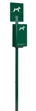 BORNE SUR POTEAU HYGECA  SACHETS  VERT MOUSSE 6005