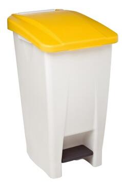 POUBELLE A PEDALE MOBILY 60L BLANC / JAUNE