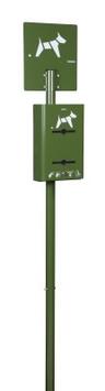 BORNE SUR POTEAU HYGECA  2 ROULEAUX   VERT OLIVE 6003