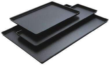 PLAT DE PRÉSENTATION ABS ASPECT FONTE NOIRE 40X30 CM