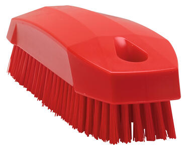 BROSSE A MAIN ALIMENTAIRE 13CM FIBRE DURE ROUGE