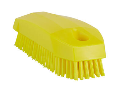 BROSSE A MAIN ALIMENTAIRE 13CM FIBRE DURE JAUNE