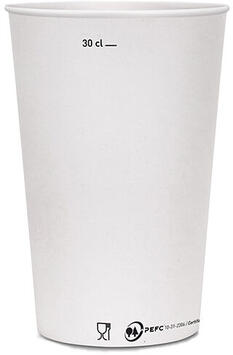 GOBELETS CARTON BLANC 38 CL JAUGÉ À 30 CL X110